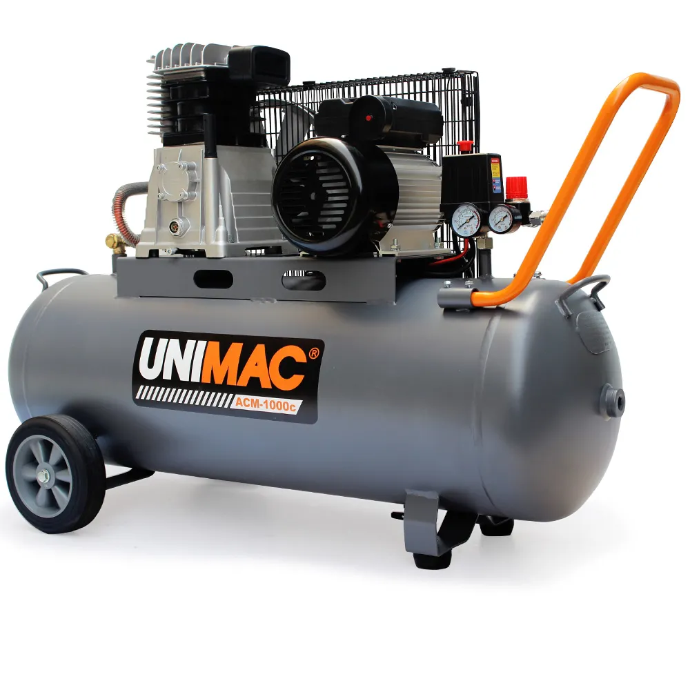 UNIMAC 100L 2.6kW Industrial Air Compressor, 370L/min 116PSI, Brushless Motor, Long Service Life, Certified Tank, 15A Plug